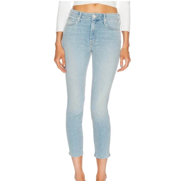 Mother The Looker High Waist Crop Skinny Jeans in Swimming Pool Sunday Size 28 - Picture 1 of 7